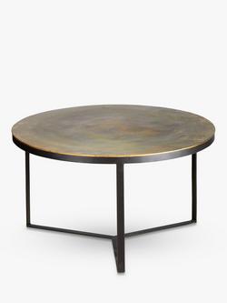 nkuku Maba Metal Coffee Table, Antique Brass - view 2, Antique Brass