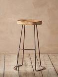 Nkuku Loko Mango Wood Tall Stool, Natural/Rust