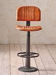 nkuku Narwana Leather Bar Chair, Aged Tan