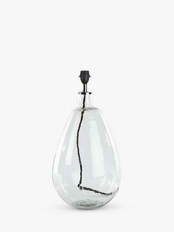 nkuku Baba Large Tall Glass Lamp Base - view 2, Clear