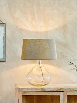 nkuku Baba Large Wide Glass Lamp Base, Clear