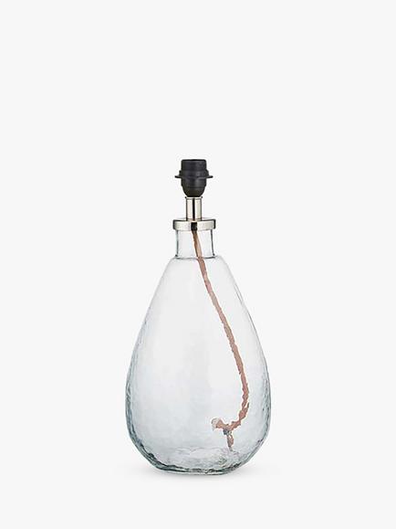 nkuku Baba Small Tall Glass Lamp Base - view 2, Clear