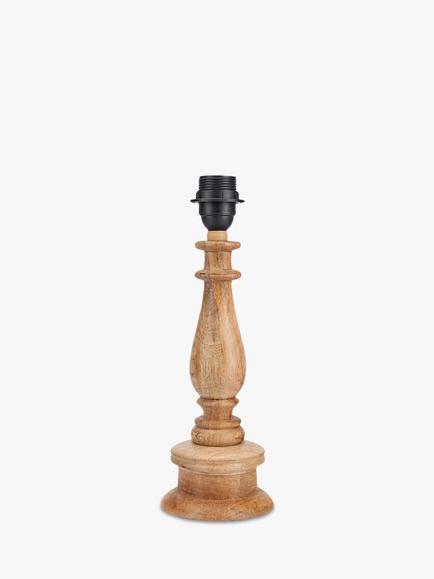 nkuku Usha Mango Wood Lamp Base, Natural - view 2, Mango Wood