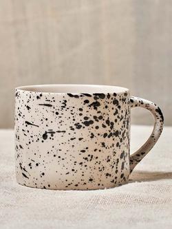 Nkuku Ama Splatter Mug, Set of 2, 200ml, White - view 2, White