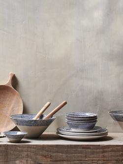 nkuku Indigo Drop Ceramic Cereal Bowl, 17cm, Cream/Indigo - view 2, Cream/Indigo