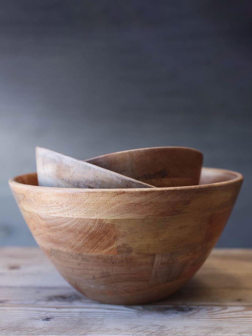 nkuku Indus Mango Wood Serving Bowl, 33cm, Natural