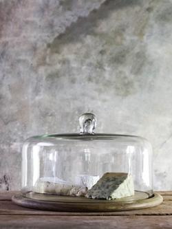 nkuku Recycled Glass Cake Dome, Natural
