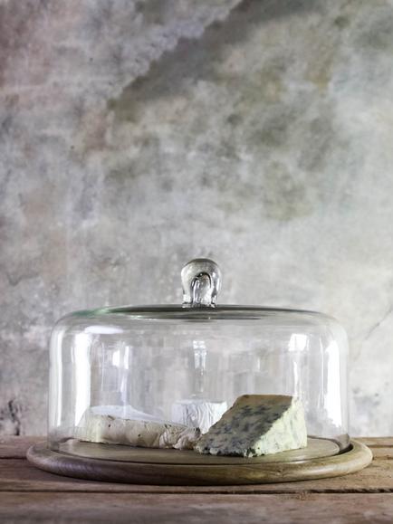 nkuku Recycled Glass Cake Dome, Natural