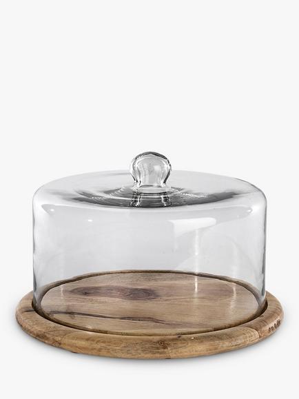 nkuku Recycled Glass Cake Dome - view 2, Natural