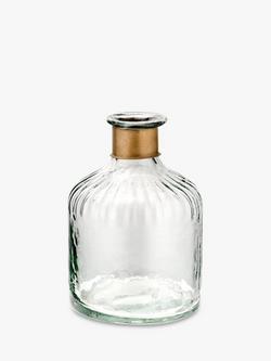 Nkuku Chara Hammered Glass Bottle Vase, H15cm, Clear - view 2, Clear