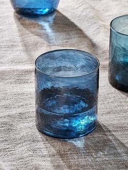 nkuku Yala Hammered Glass Tumbler, Set of 4, 325ml - view 2, Indigo