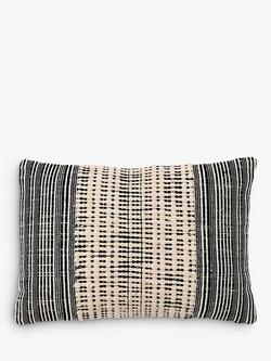 nkuku Mika Recycled Rectangular Cushion Cover, Natural / Black, Natural / Black