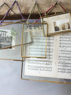 nkuku Kiko Glazed Portrait Photo Frame, Antique Brass, 36 x 29cm