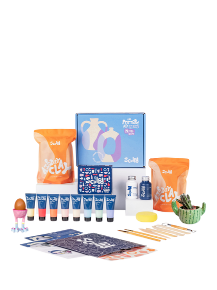 Sculpd Pottery Starter Bundle Gloss Varnish and Pastel Paint Set, Multi