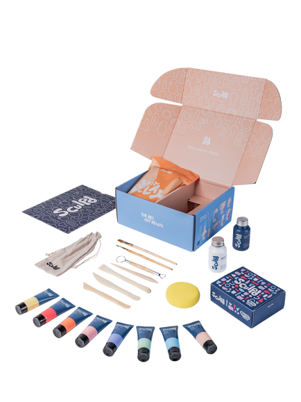 Sculpd Pottery Starter Bundle Gloss Varnish and Pastel Paint Set - view 2, Multi