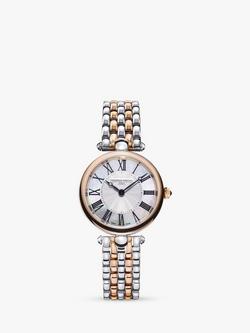 Frederique Constant FC200MPW2AR2B Women's Art Deco Round Roman Bracelet Strap Watch, Silver/Gold, Two Tone