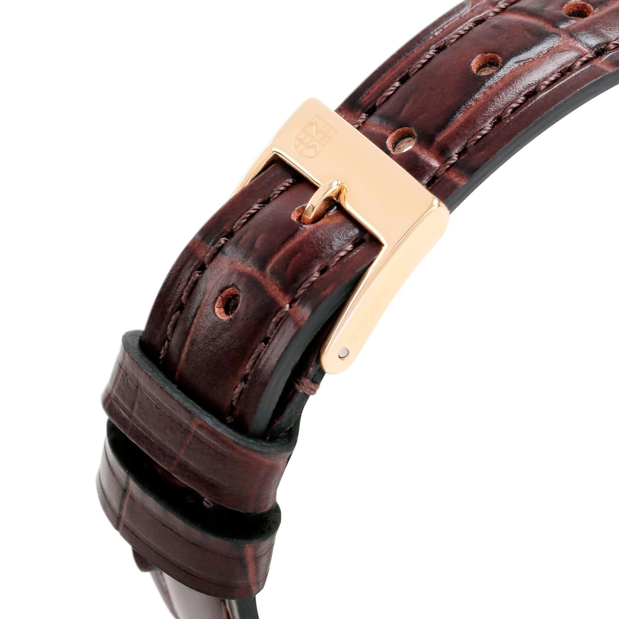 Product image 4 of 5, which shows Frederique Constant FC-235M1S5 Women's Slimline Leather Strap Watch, Brown/White