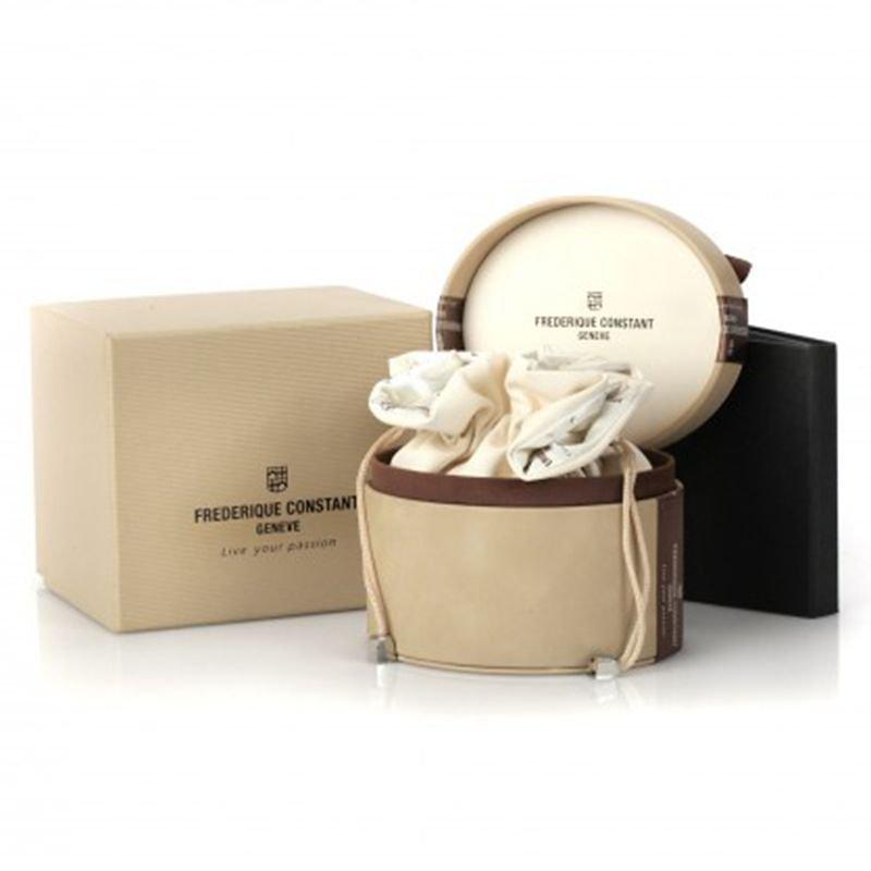 Product image 2 of 6, which shows Frederique Constant FC-235M1S6 Women's Slimline Leather Strap Watch, Black/White