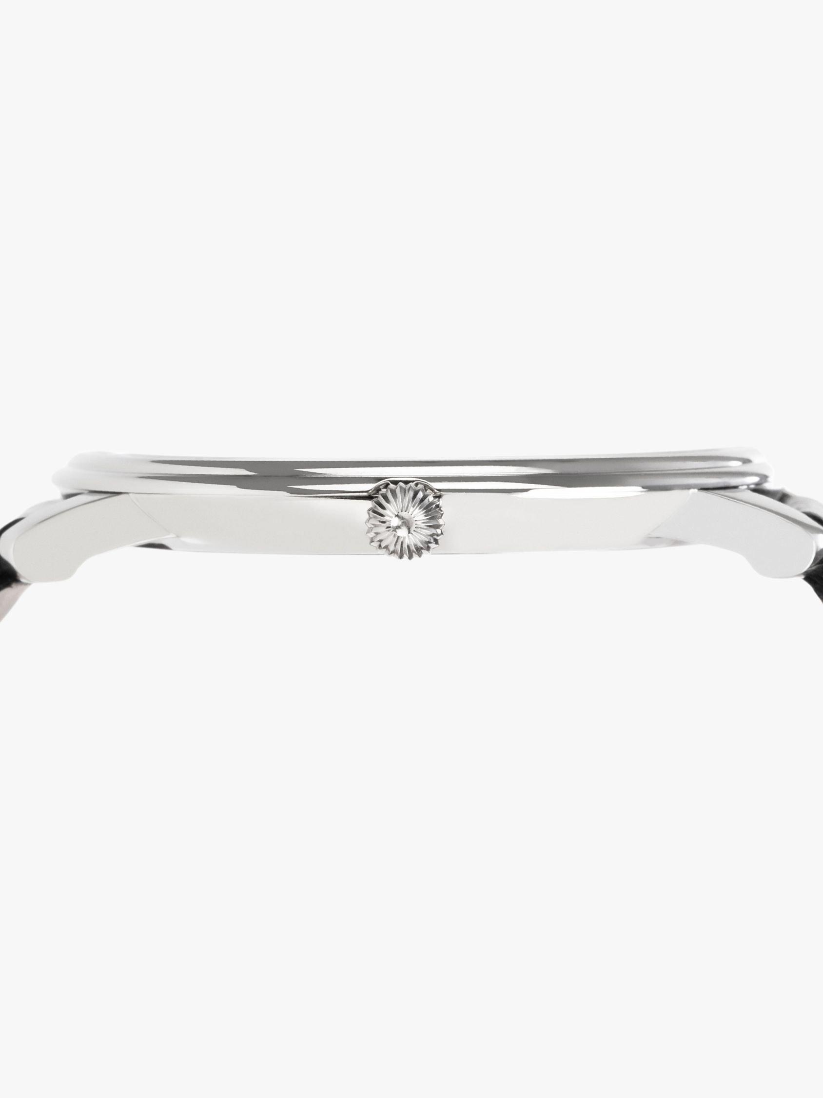 Product image 4 of 6, which shows Frederique Constant FC-245M5S6 Men's Slimline Date Leather Strap Watch, Black/White