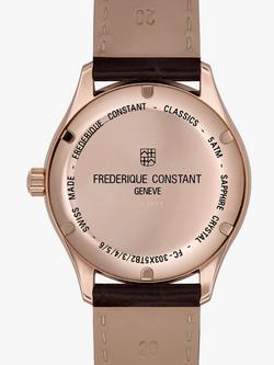 Frederique Constant FC-303MC5B4 Men's Classic Index Automatic Leather Strap Watch, Brown/White - view 2, Brown/White
