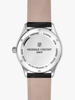 Frederique Constant FC-303MC5B6 Men's Classic Index Automatic Leather Strap Watch, Black/White - view 2, Black/White