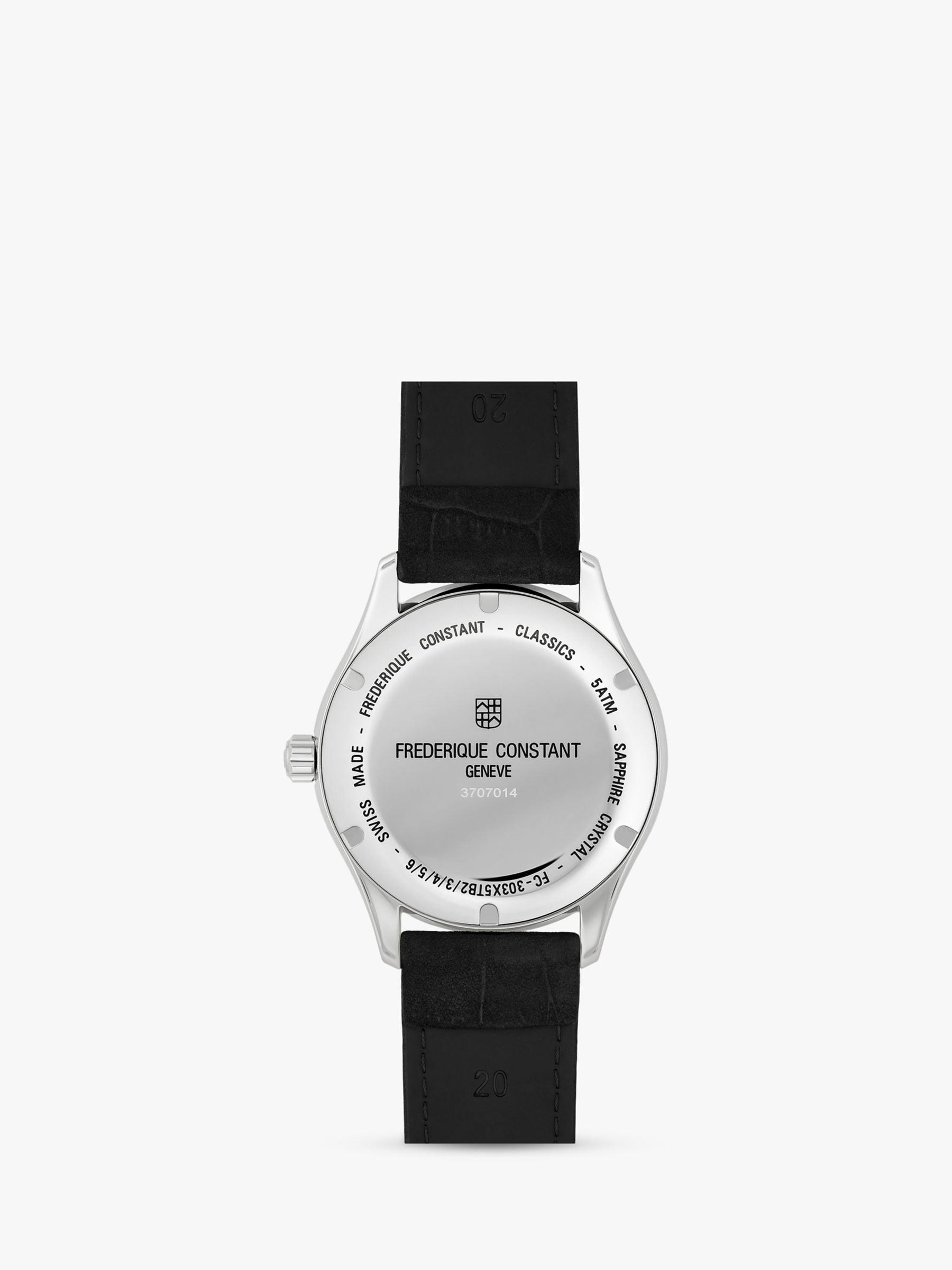 Product image 2 of 4, which shows Frederique Constant FC-303NB5B6 Men's Classics Automatic Date Leather Strap Watch, Black