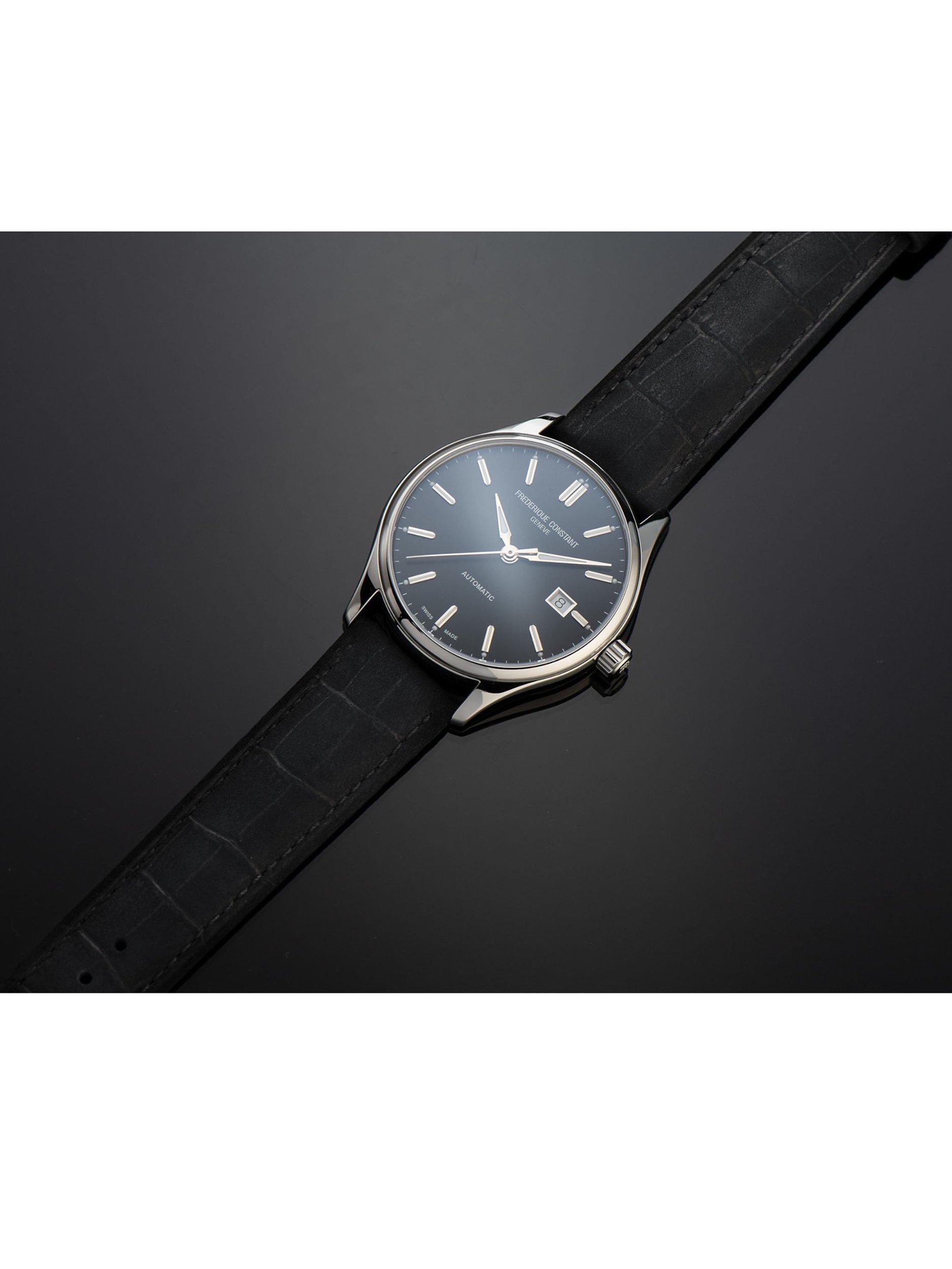 Product image 3 of 4, which shows Frederique Constant FC-303NB5B6 Men's Classics Automatic Date Leather Strap Watch, Black
