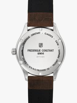 Frederique Constant FC-303NS5B6 Men's Classics Index Automatic Date Leather Strap Watch, Brown/Silver - view 2, Brown/Silver