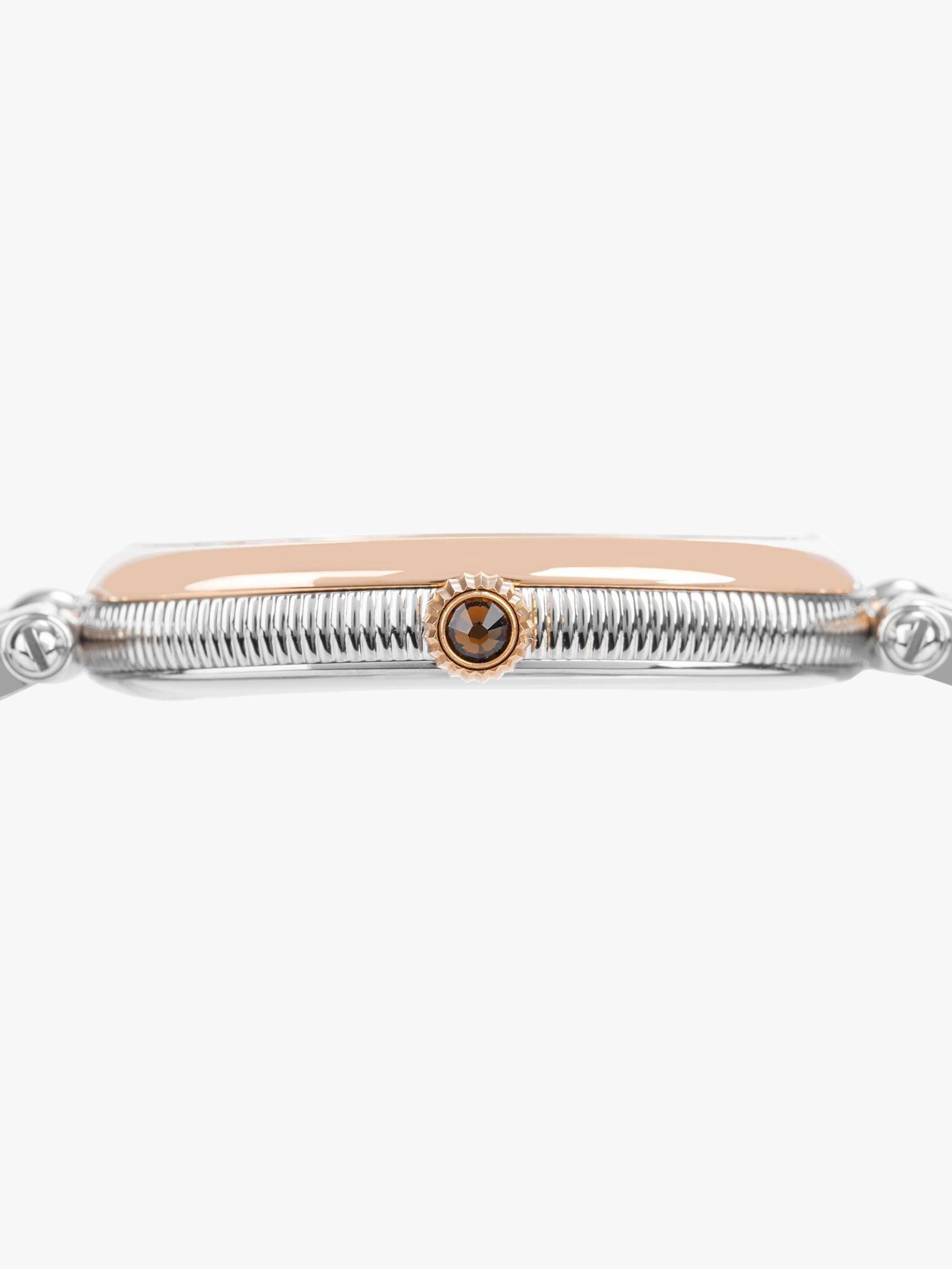 Product image 4 of 6, which shows Frederique Constant FC-200MPW2V2B Women's Classics Art Deco Bracelet Strap Watch, Rose Gold/Silver