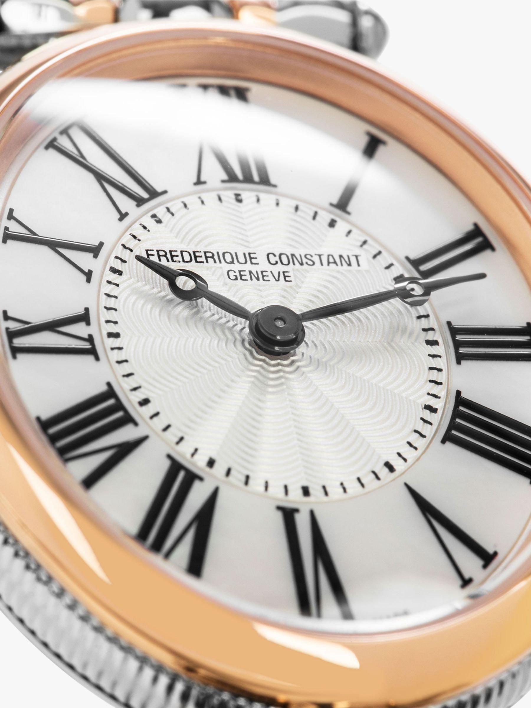 Product image 6 of 6, which shows Frederique Constant FC-200MPW2V2B Women's Classics Art Deco Bracelet Strap Watch, Rose Gold/Silver