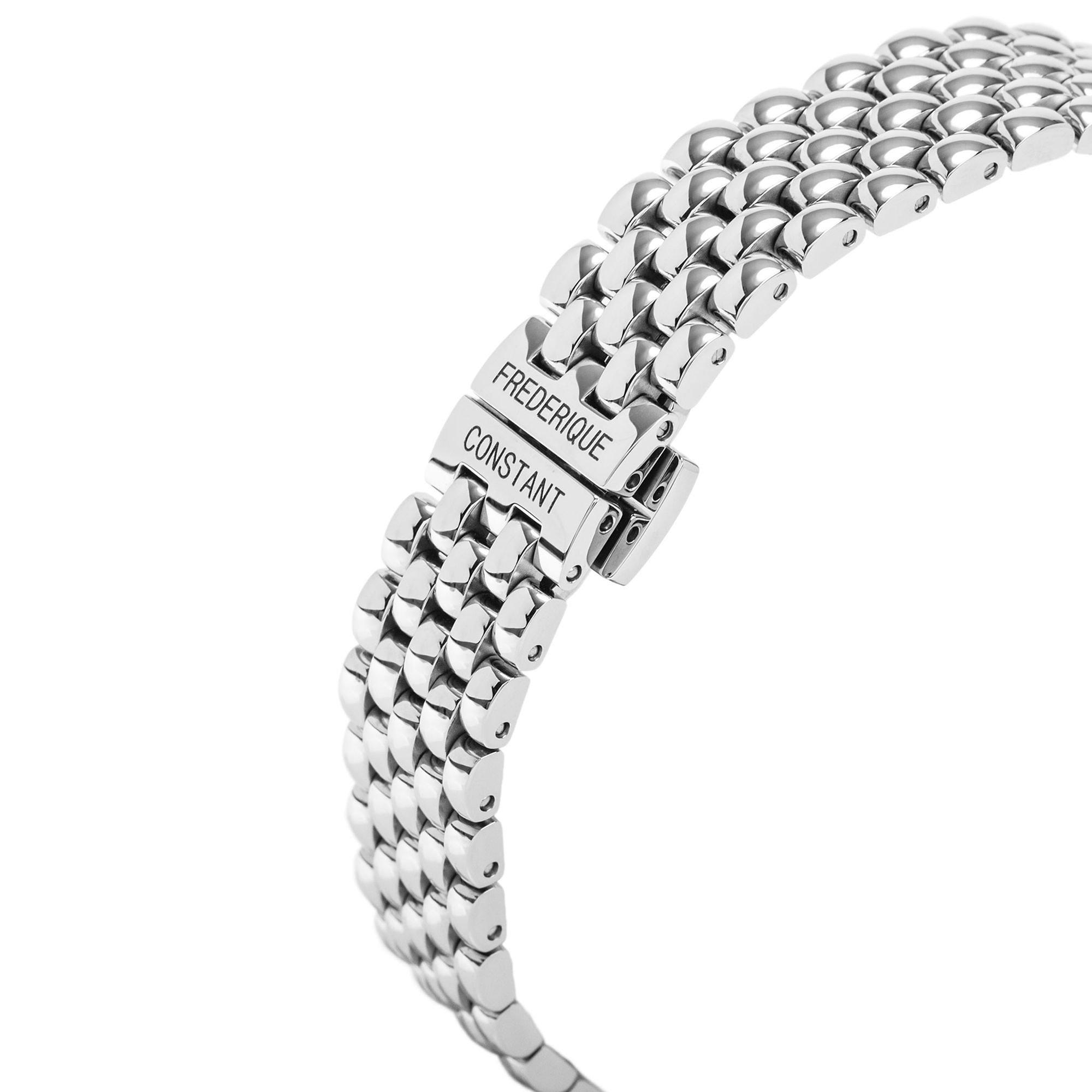 Product image 4 of 6, which shows Frederique Constant FC-200MPW2V6B Women's Classic Art Deco Oval Bracelet Strap Watch, Silver