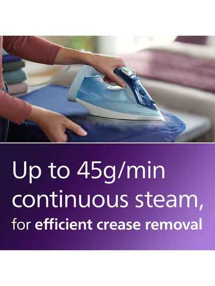 Philips 5000 Series DST5030/26 SteamGlide Plus Steam Iron, Blue - view 2, Blue & White