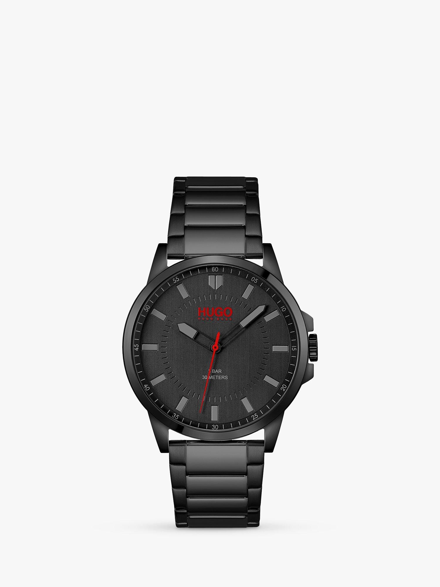 HUGO Men's First Bracelet Strap Watch, Black 1530187