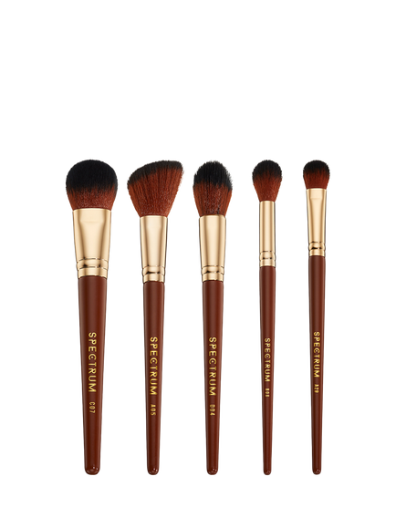 Spectrum Pantherine 5-Piece Face Makeup Brush Gift Set, 