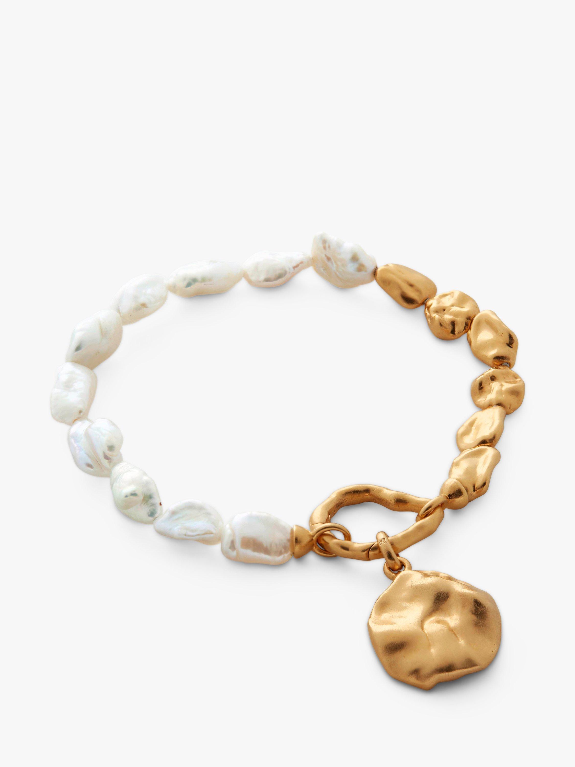 Product image 2 of 6, which shows Monica Vinader x Mother of Pearl Molten Cast Charm, Gold