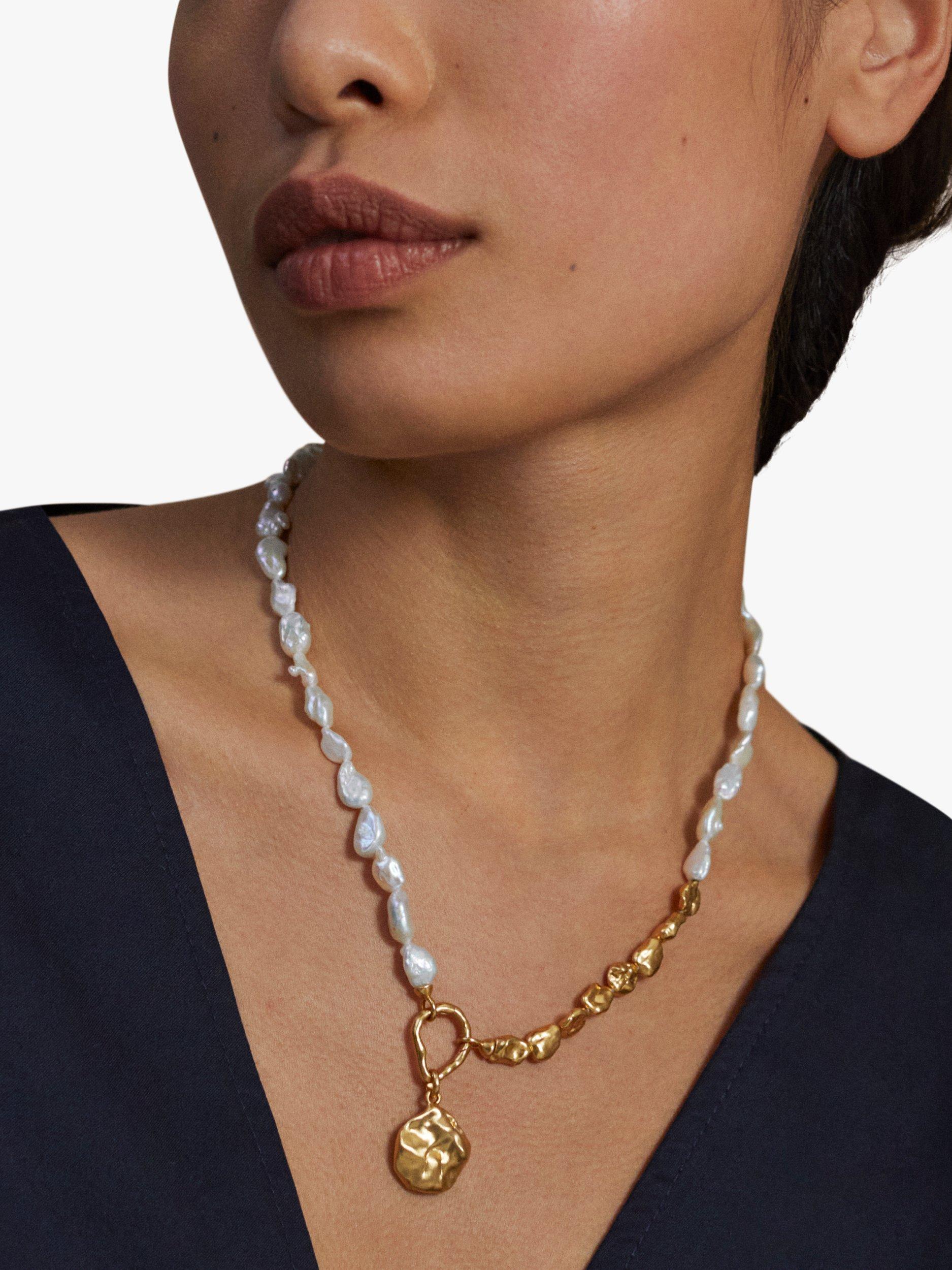 Product image 4 of 6, which shows Monica Vinader x Mother of Pearl Molten Cast Charm, Gold