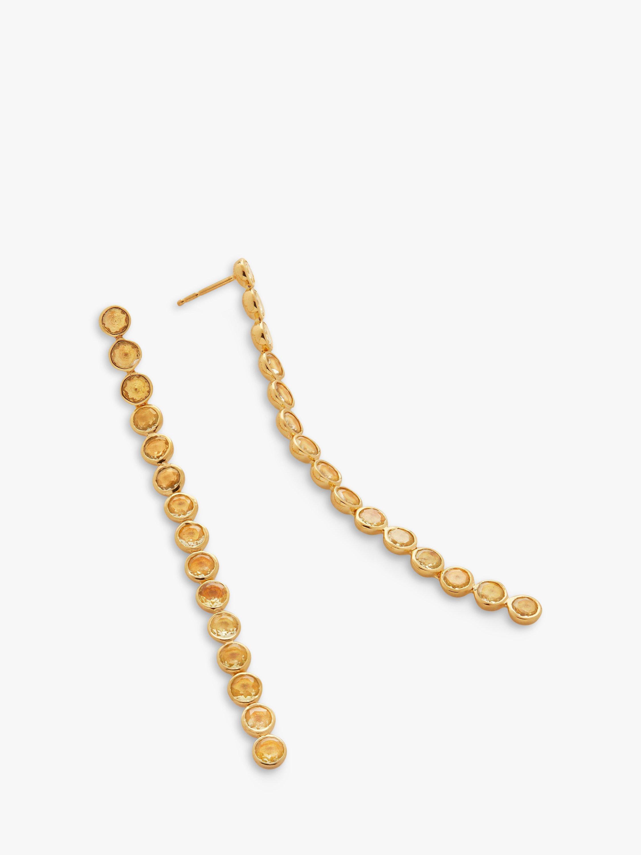 Monica Vinader Kate Quartz Long Drop Cocktail Earrings, Gold