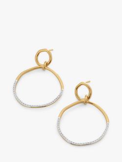 Monica Vinader Riva Ripple Diamond Cocktail Earrings, Gold/Silver, Gold/Silver