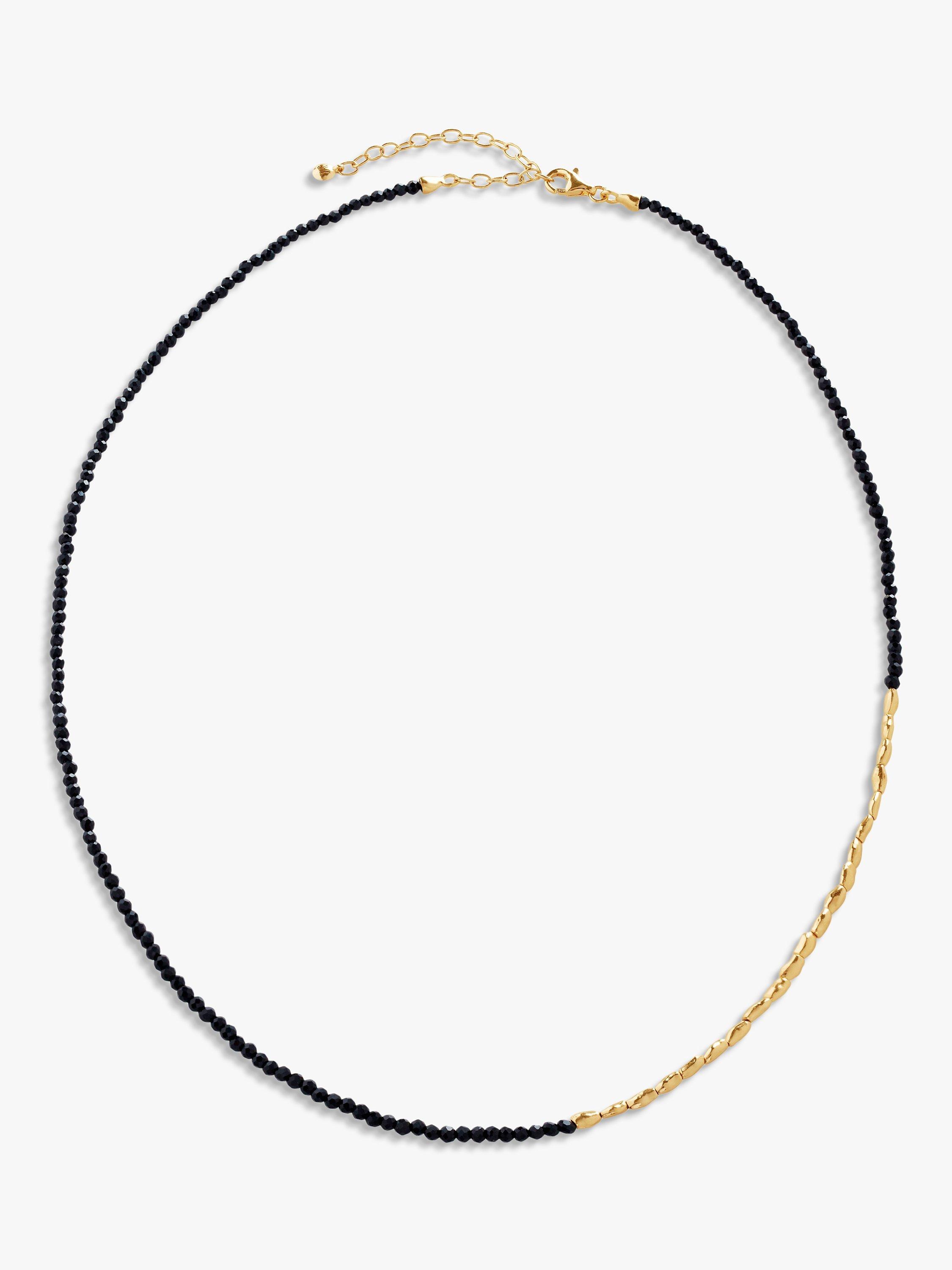 Monica Vinader Mini Nugget Gemstone Beaded Necklace, Gold/Spinel