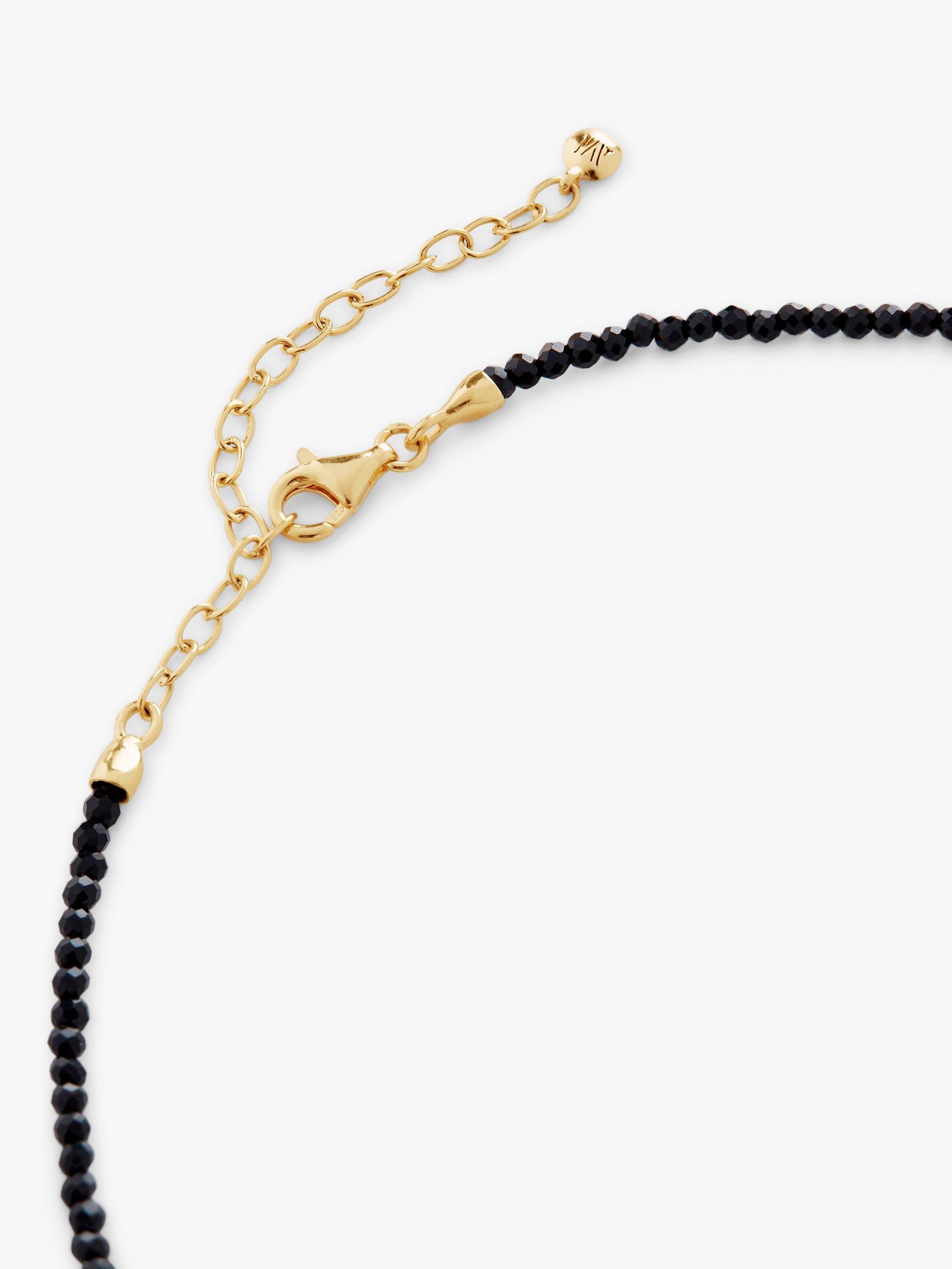 Monica Vinader Mini Nugget Gemstone Beaded Necklace, Gold/Spinel