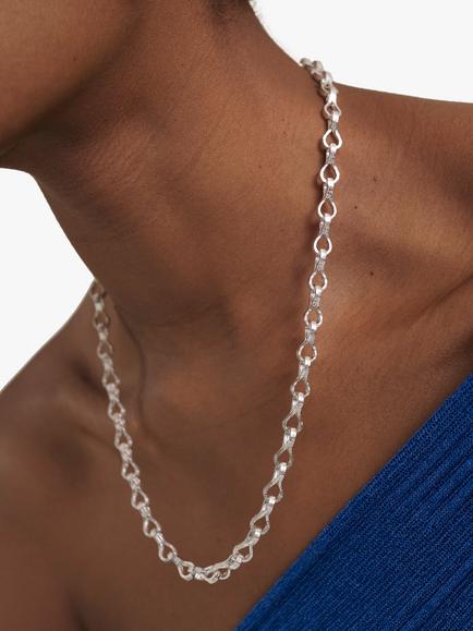 Monica Vinader Infinity Link Necklace - view 2, Silver