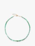 Monica Vinader Hope Beaded Chrysoprase Beaded Necklace, Green/Gold