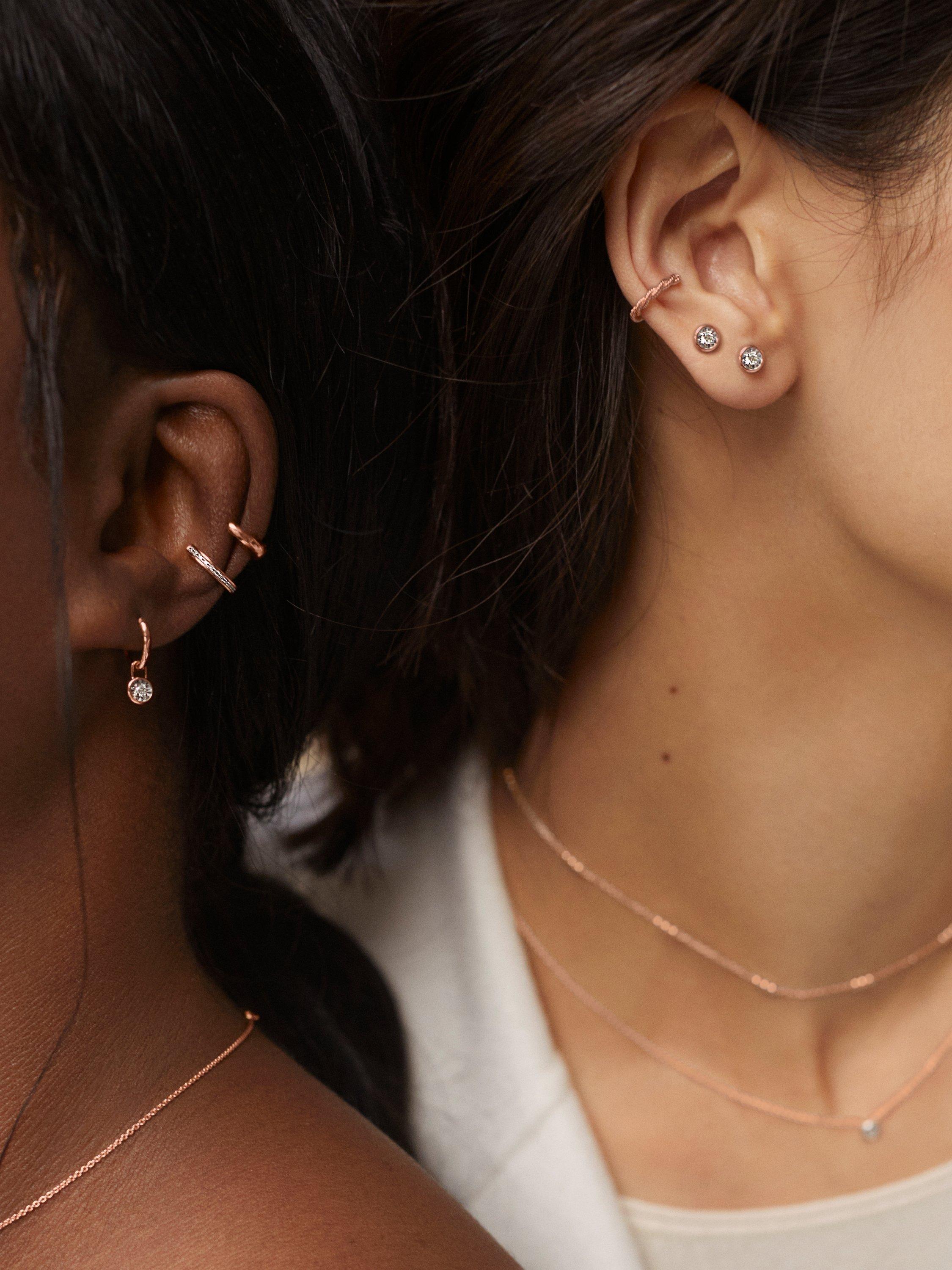 Product image 3 of 4, which shows Monica Vinader Diamond Essential Chain Necklace, Rose Gold