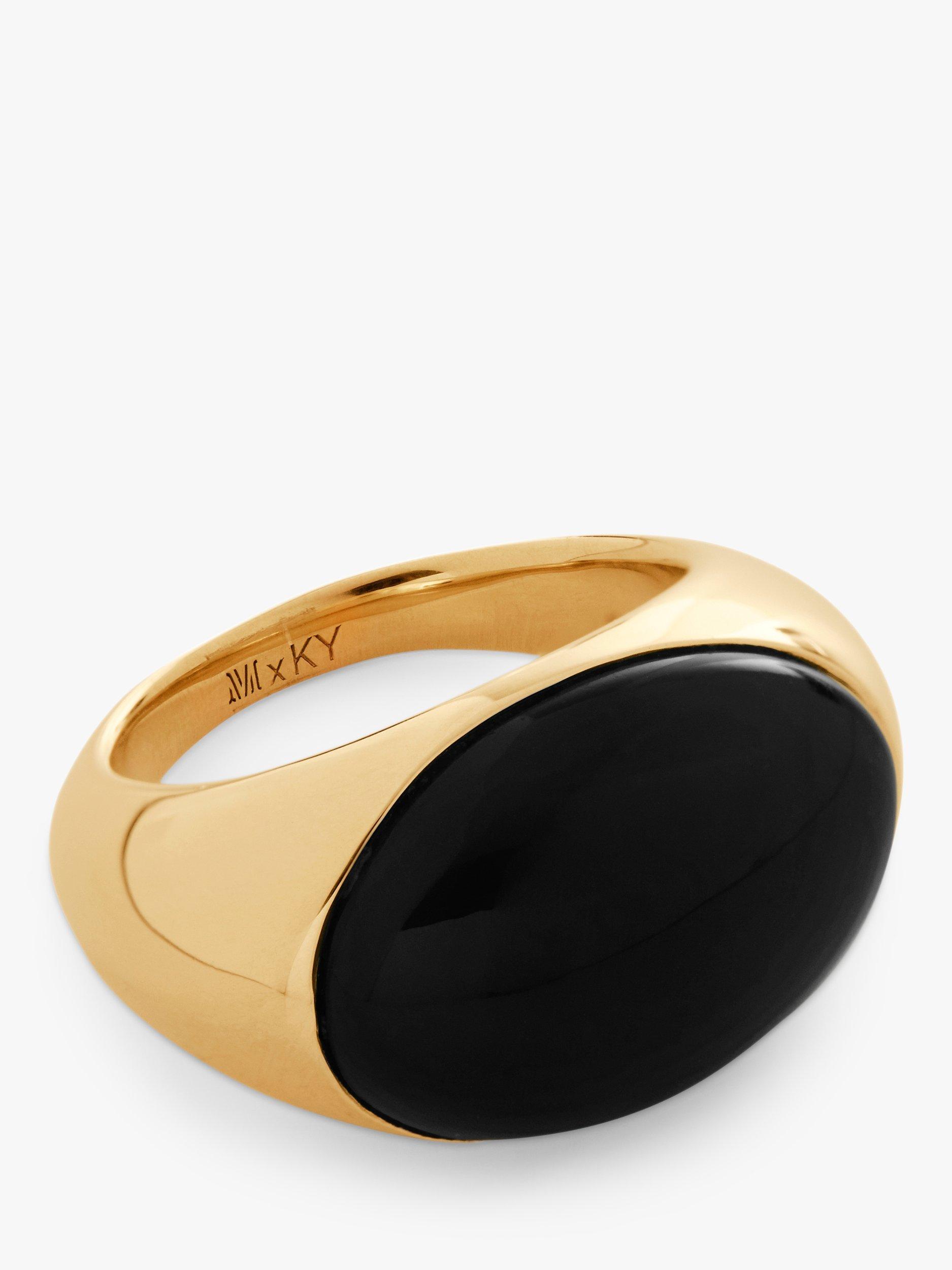 Monica Vinader x Kate Young Gemstones Onyx Ring, Gold/Black