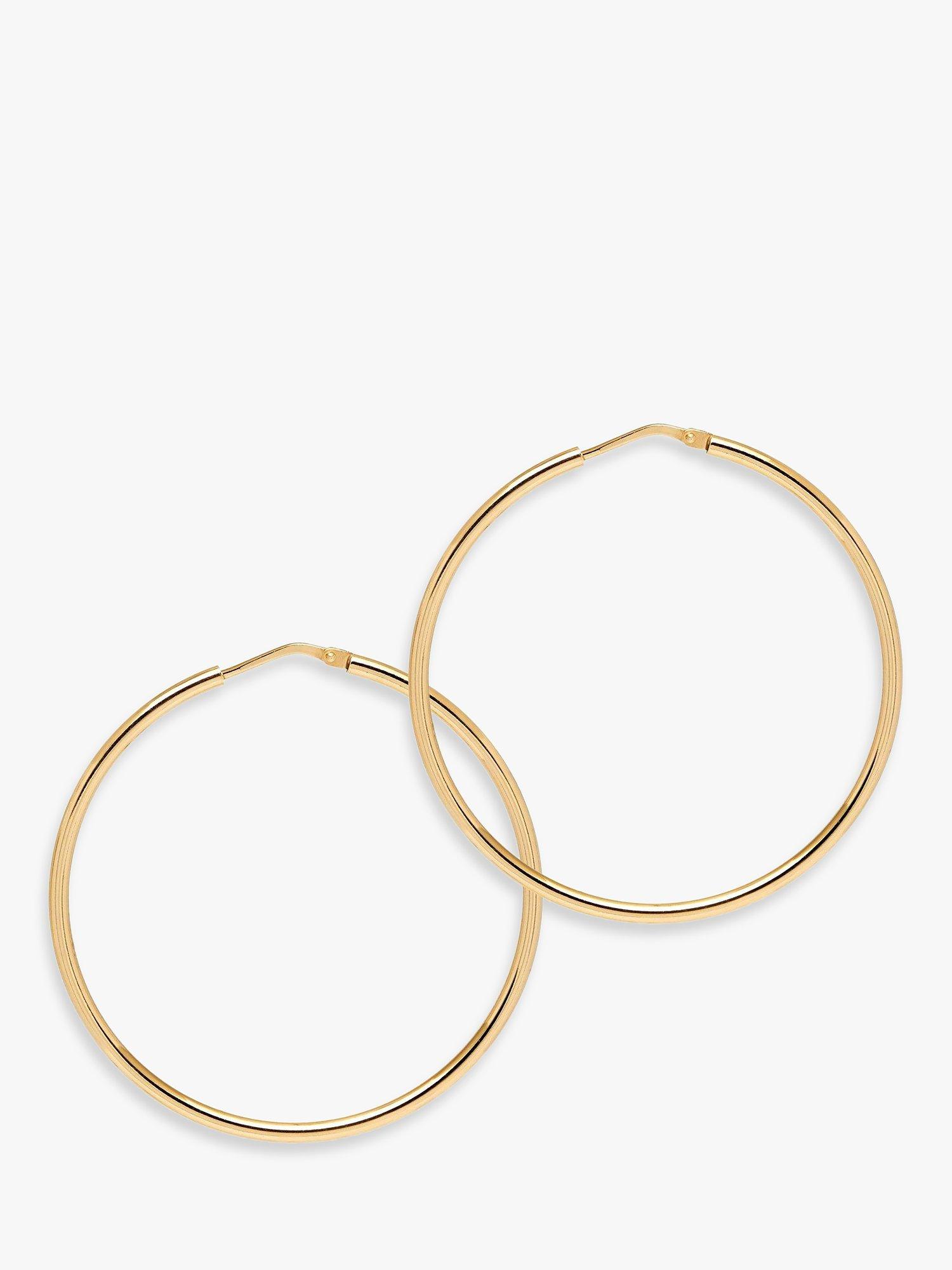 Product image 1 of 3, which shows The Hoop Station La Chica Latina Medium Hoop Earrings, 4.5cm, Gold