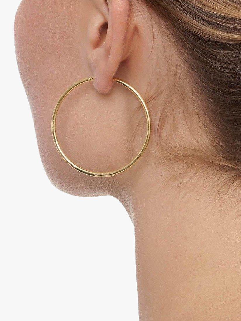 Product image 2 of 3, which shows The Hoop Station La Chica Latina Medium Hoop Earrings, 4.5cm, Gold