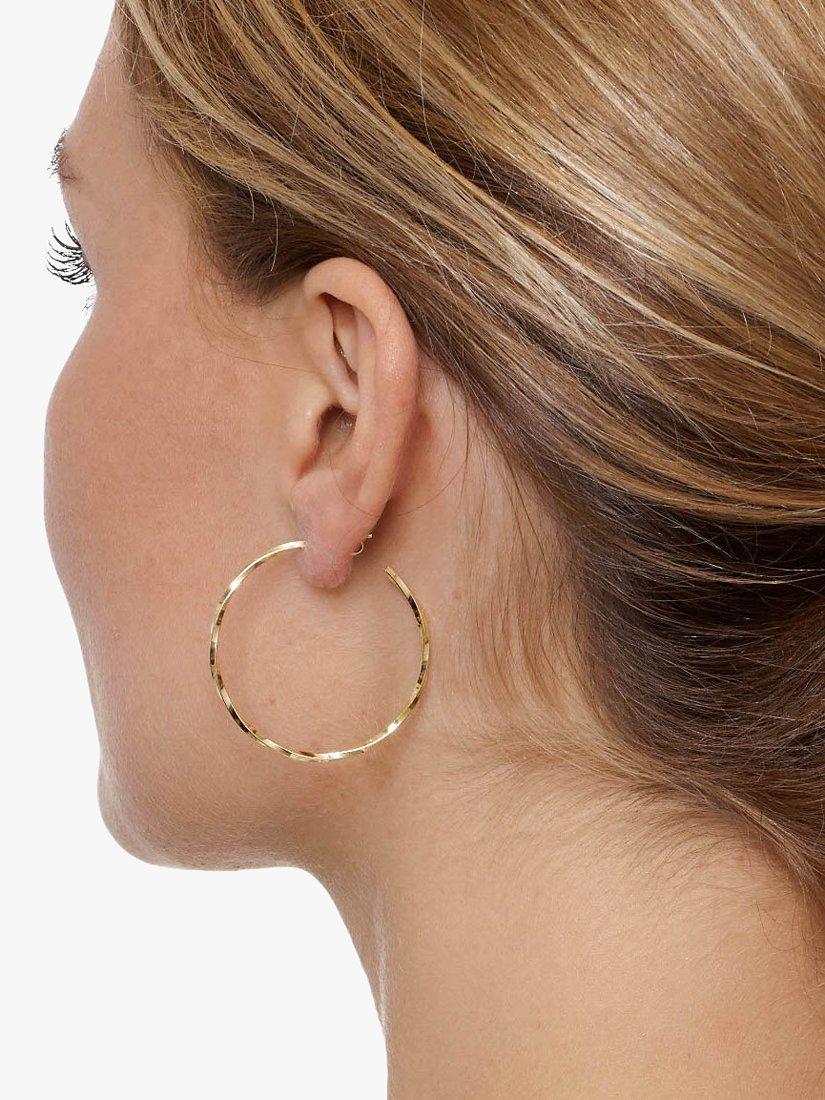 Product image 2 of 3, which shows The Hoop Station La Lago Di Como Small Hoop Earrings, 3.8cm, Gold