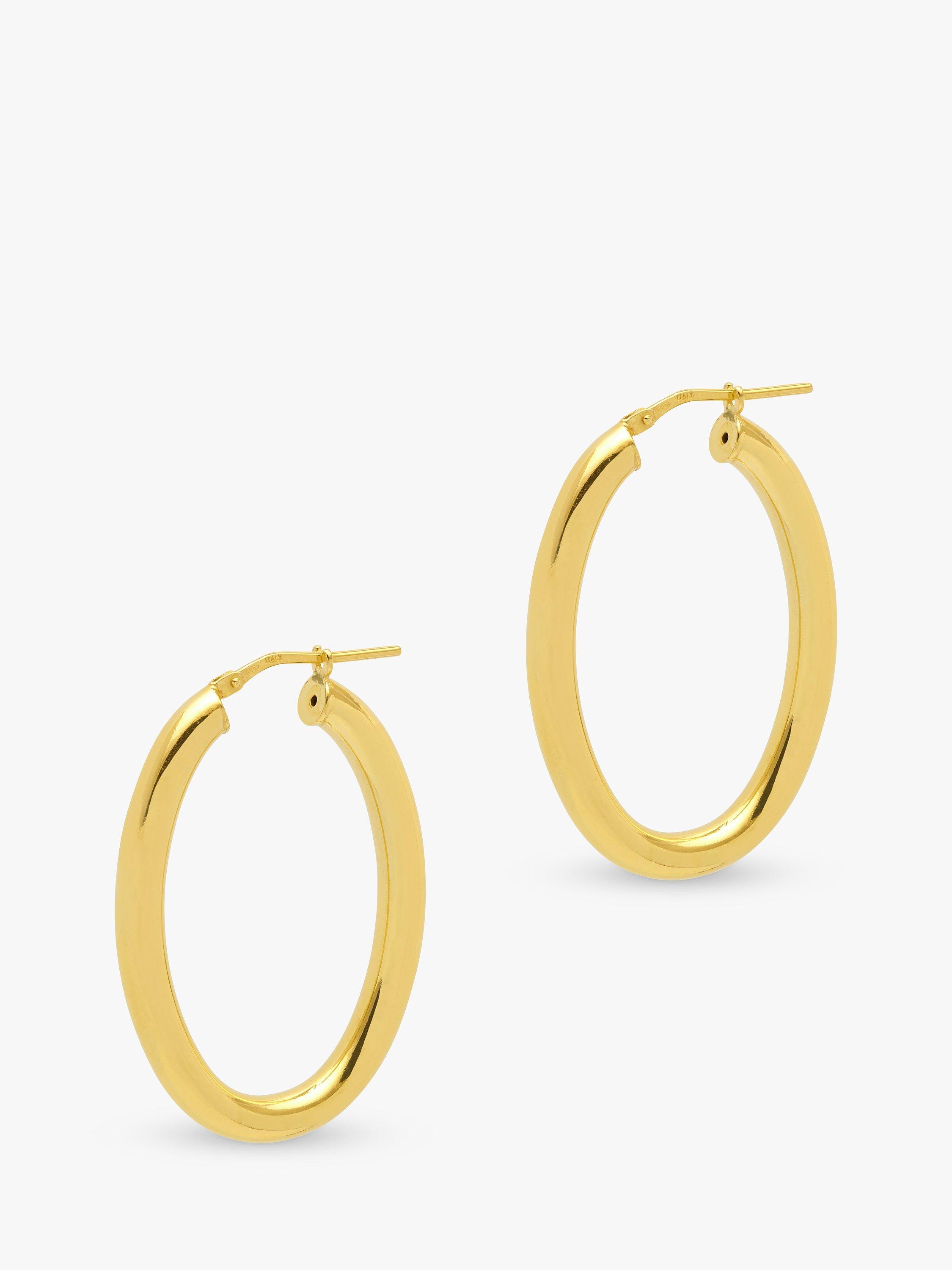 Product image 1 of 3, which shows The Hoop Station Isola Bella Oval Hoop Earrings, Gold
