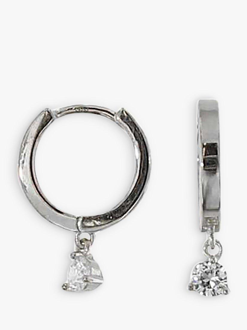The Hoop Station Sparkle Cubic Zirconia Hoop Earrings, Silver