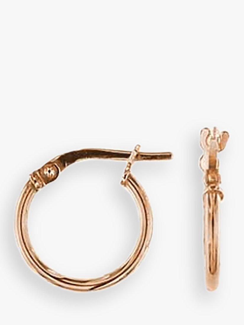 Product image 1 of 4, which shows The Hoop Station Clasica Huggie Hoop Earrings, Rose Gold